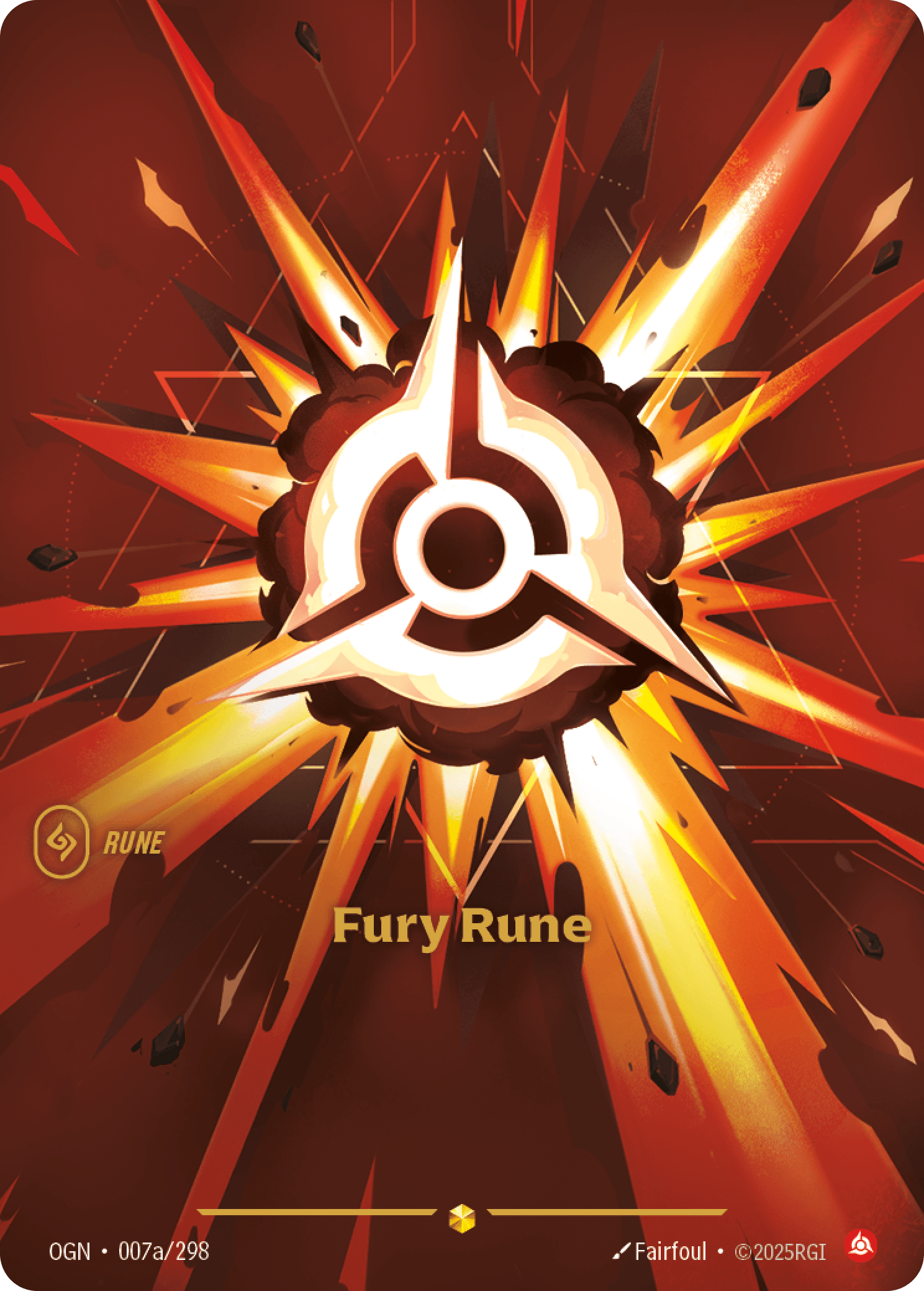 Fury Rune (Alternate Art) — Riftbound Rune: Fury Rune.